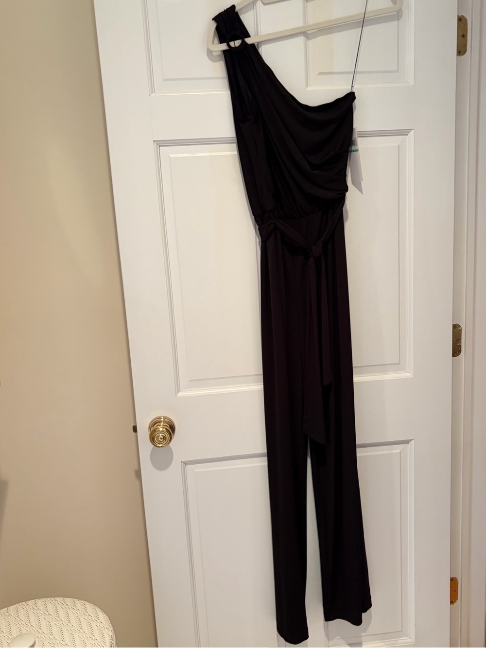NWT Maggy London One-Shoulder Black Jumpsuit